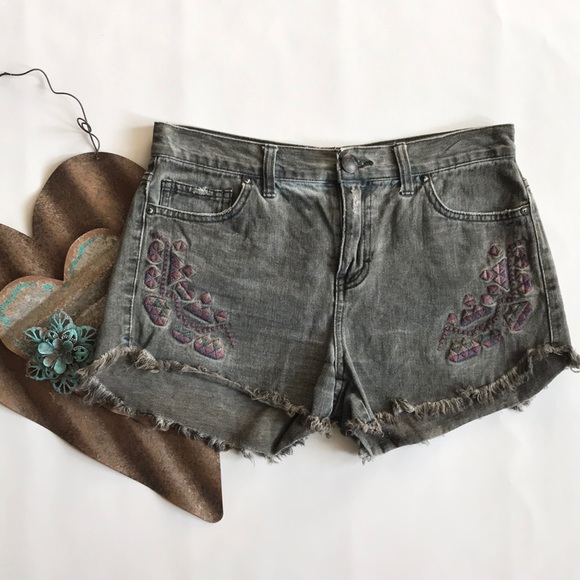 Free People Pants - 2/$25 Free People Black Washed Denim Shorts